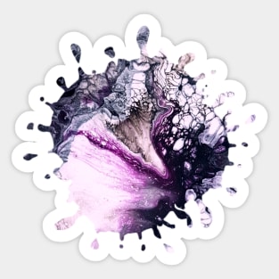 Purple/Grey Acrylic Pour Paint Splash Sticker